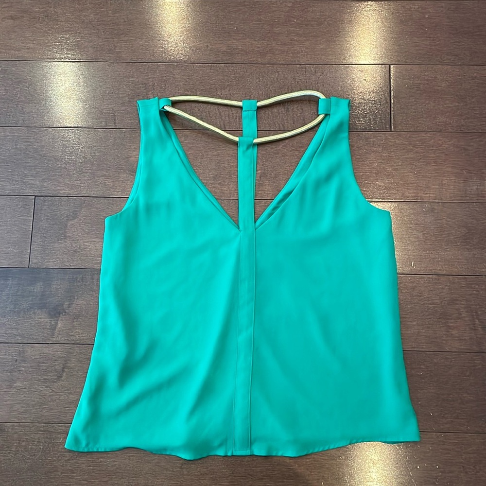 BCBG Green sleeveless blouse